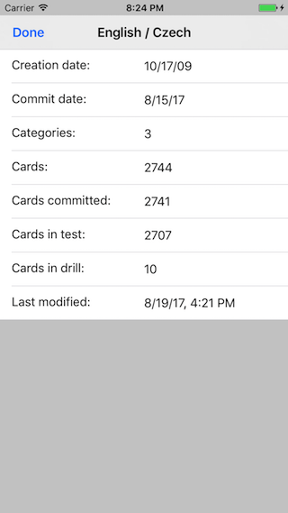 database statistic screen